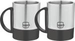 Basik Stainless Steel Sonar Double Wall Coffee Mug, 210 Ml (Pack Of 2)