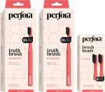 Perfora Electric Toothbrush - 001 With Replaceable Brush Head | Sonic & Automatic | Waterproof Soft Charcoal Bristles | 2 Vibrating Modes | For Men Women & Kids | 90 Days Battery Life | Spicy Coral | Pack of 3