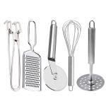 DreamBasket Pakkad & Cheese Grater & Egg Whisk & Pizza Cutter & Potato Masher for Kitchen