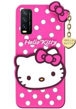 BINTAGE Back Cover for Kitty Vivo 1915 / Vivo Y19 (Pink, Waterproof, Silicon, Pack of: 1)