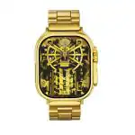 MELBON Golden Ultra Max Bluetooth Calling Smartwatch, Wireless Charge, Multiple Watch Faces, Smart Watch for Men with Golden Strap