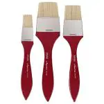 FRKB Natural Hog Hair Flat Bristles Paint Brush Set of 1 inch, 1.5 Inch and 2 Inch for Oil and Acrylic Color Painting