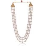 JIYANSHI FASHION :Pearl beads Dulha groom sherwani Necklace/Moti Mala for Men for wedding | Exquisite Groom Mala | Perfect for Grooms