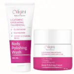 Vigini Glutathione Skin Whitening Brightening Underarm Tan Pigmentation Removal Cream & Coffee Scrub Wash Body Polishing Kit