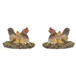 Wonderland Multicolor Plastic Hen And Chicks Miniature - 1.75x1.75x1 inch (Set of 2)