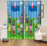 Winnsun Kids Room Door Curtain (Cartoon Curtains) (7ft, Peppa Pig)