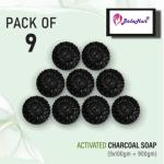 BADA HAIR Activated Charcoal Soap for skin whitening, Treat Oily Skin Pack of 9