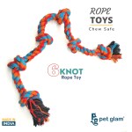 Pet Glam 6 Knot Rope Toy For Dogs - Chew Safe Toys For Dogs And Puppies