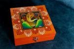 Rangvrix Orange Mdf Wood Handpainted Ganesha Jewellery Box
