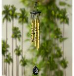 PECH Feng Shui Metal Wind Chime with Om Printed 5 Pipes for Positive Energy, Decorative Outdoor/Indoor Hanging Bells, Good Luck Chimes for Home/Balcony Decoration(Multicolor)