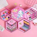 DHARMISHO 46 Pcs Art Set, Art Box,Art Kit, Kids Painting Set for Kids, Box with Colour Pencil, Crayons, Water Colour, Sketch Pens (Print May Very)