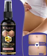 Kuraiy 100% Natural Actives Stretch Marks Removal Cream Oil for Women in During After Pregnancy No Paraben No Sulphate No Added Colors or Fragrance No Mineral Oil Cellulite Remover Massage Slimming Oil Remove