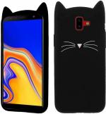 Aviaaz Samsung Galaxy J6 Plus 3D Cute Mustache Kitty Doll Black Back Cover