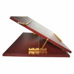 LRS Brown Leather Adjustable Table Top Desk Elevator - Relief from Neck Pain - 12*16 inch with Metal Fittings