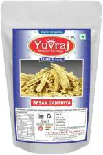 Yuvraj Gathiya Namkeen Besan Ganthiya Light Snacks 300 g (Pack of 2)