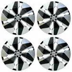 PRIGAN Black Silver 14 Inch Wheel Cover Universal for All Cars Having 14 Inch Wheel (Set of 4 Pcs) (Press Fitting) Model- Flair DC 14