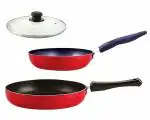 Nirlon 3 pcs of Red 3 Layer Non-stick Aluminium Coated Dishwasher Safe Kitchenware Cooking Utensils Set