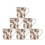 UPC Copper Fine Bone China Ceramics Coffee Mug 160 ml (Set of 6)