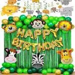 aizelx Jungle Theme Party Decoration for Animal Theme Birthday Party propz Decorations, jungle ceiling hangings, animal hangings safari theme Birthday Theme, Forest Decoration - Set of 50