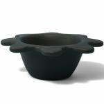 Claymistry Ceramic Black Flower Shaped Bowl with Handle | Set of 1 | 17cm * 17cm * 6cm | Matte Finish | Dishwasher, Oven & Microwave Safe | Salad, Fruit, Soup, Dessert Bowl | Premium Kitchen Crockery