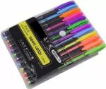 JAPSI Highlighter Pens - Set of 12 Pens, Multicolor Pens for Arts and Crafts, Book Marking School Supplies for All Ages, Works on Black and White Paper, Great for Journal and Stationery, 1.0 MM
