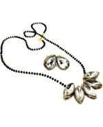 Jn Handicraft Alloy Gold, Black Jewel Set For Women