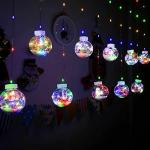 Glowserie Decorative Wish Ball Orbs LED Curtain Lights for Diwali Christmas Wedding, Window,New Year 2022 LED Curtain Light Snowman Wishing Ball Christmas Day