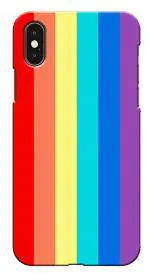 MobiEra Apple iPhone Xs Rainbow Lines Design Plastic Hard Case Cover