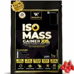 WellsPro ISO MASS XXL Mass / Weight Gainer Strawberry Whey Protein Powder 1 kg (Pack of 5)