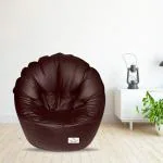 Rest 'n' Sleep Bean Bag Mudda Chair Filled with Beans, Leatherette Bean Bag Chair, with 1 Year Warranty (XXXL, Brown)