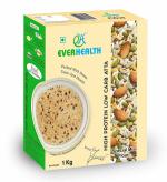 Everhealth High Protein Low Carb Atta (1Kg) | High Protein | Low Carbs | Low GI | No Added Sugar | High Fibre | Gluten Free | Diabetic Friendly