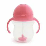 Munchkin Click Lock 7-Ounce Weighted Straw Flexi Cup (Pink, Plastic)