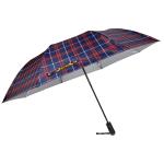 EUME Nurture Auto Open 27 Inch 2 fold Unisex Navy Blue and Silver Color Checkered Umbrella