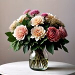 Love Creation A4 Size poster print for creative wall art- boho-floral-watercolor-print-muted-garden-bouquet-10044(Non Sticker)