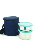 HOMETALES Stainless Steel Lunch/Tiffin Box,350ml,500ml,Assorted Color (2U), With Soft Pouch