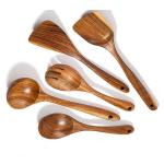 ShopiMoz Wooden Spoon Non-Toxic Spatula |Wooden Cooking Spoons-HIGH QUALITY PACK OF 5