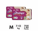 Champs baby diaper high absorbent baby pant diapers - Medium Size (40 Pcs) (Pack of 2)