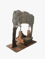 BHANDERI ART Wooden Singhasan Beautiful Plywood Mandir Pooja Handicraft Design Solid Wood Home Temple