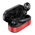 pTron Bassbuds Plus in-Ear True Wireless Stereo Headphones with Mic, Deep Bass TWS Earbuds, Made in India Bluetooth Earphones with Voice Assistance, IPX4 Sweat & Water Resistant Earbuds (Red & Black)