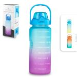 Solara Blue Fuscia Tritan Water Bottle With Motivational Time Marker, 2 L And Detoxing Ebook