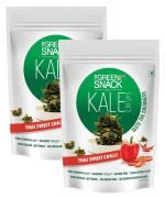 The Green Snack Co. Thai Sweet Chilli Kale Crisps Dehydrated Vegetable Snack 60 G (30 G X 2 Packs) Pack Of 2