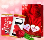 Midiron Valentine's Day Gift For Wife/Girlfriend/Lover/Fiancee|Rose Day Gift|Chocolate Day Gift|Anniversary, Birthday Couple Gift-Handmade Chocolate Bars, Artificial Red Rose & Greeting Card