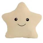 The Purple Tree Cute Star Cream Cushion (Pack of 1 , 14x14 inch , Velvet) kids cushion , soft toy , soft plush pillow , cot cushion , nursery décor , Baby Cushion