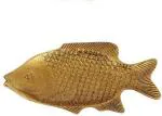 WELLWISHERS CRAFTFish Tray shaped in metal Golden finish Aluminium Decorative Platter