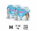 Champs baby diaper soft & dry baby pant diapers- Medium Size (74 Pcs) (Pack of 2)