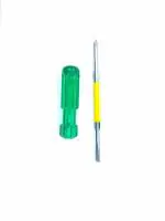 PERFECT TECH Screw Driver Reversable | 2 in 1 screw Driver 4 Inch | Green and Silver |Tool Steel Tester | Long handle Strong Grip Carbon Steel Combination | Multipurpose use | Magnetic Tip