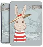 Caseelo Flip Cover for Apple iPad Air 3 [ 3rd Generation ] 10.5 Inch 2019 Pro 10.5 inch 2017 Gen TPU Slim Cover Smart Adjustable Viewing Angle Stand ( Bunny Hat )