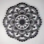 NORTHLIGHT DECORS Mandala art design hanging for interior, home decoration, hotel, shops, office cool wall art, wedding decoration, decor (31.5 X 31.5 INCHES, Black)
