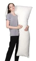 METRON L Shape Total Body Pillow with Adjustable Shredded Memory Foam Perfect for Cuddling Snuggling and Maternity | Full Size | Bamboo Derived Viscose Rayon & Polyester Blend Washable Cover