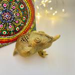 DHAANI-FOODS Golden Brass Dhokra Vastu Frog